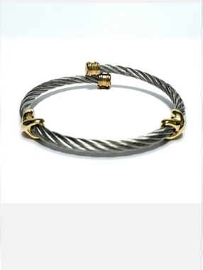 Cable two tone Bangle bracelet